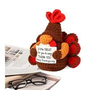de dinde au crochet - Figurine décorative de Thanksgiving faite à la main, ornement de bureau de festival en tricot doux | Mignon Amigurumi dinde en peluche présentoir de table cadeau pour sall