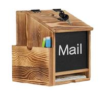 de dons en bois 682G | suggérée verrouillable | collective 23x20x17cm | Avec château stable robuste sécurisé pour la collecte de fonds de l'hôpital de bureau de l'école de l'église