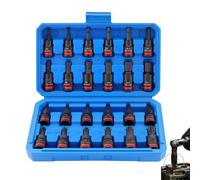de douilles pour perceuse-visseuse 3/8 de pouce, embout hexagonal H3-H14 | 24 pièces de clés à douilles métriques pour mécanicien, auto, jardin, équipement,