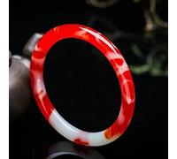 de en Jade Rouge 8 mm pour Femmes Bijoux de Pierre précieuse en jadéite de Chinois Naturel pour Maman (Taille: 64 mm)