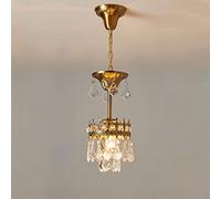 de, européen cuivre Cristal plafonnier Lampe Luxe Couronne française Petit Salon Chambre à Coucher Pendentif lit Clair