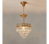 de, européen cuivre Cristal plafonnier Lampe Luxe Couronne française Petit Salon Chambre à Coucher Pendentif lit Clair
