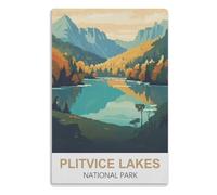 de Fer Plaque de Porte Murale en étain Panneau en Acier Étain Mur Signe Décorations d'art pour Café Bar Parc HôtelParc national des lacs de Plitvice Croatie20x30cm(8x12 pouces) A1056