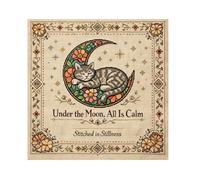de fête - Motif moderne de chat et lune | Bannière murale de vacances | Pour chambre à coucher, salle à manger, salon, photographie, réunion de , anniversaire, fête des mères
