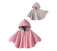 De feuilles Cape à Capuche Bébé Fille Hiver Blousons Capuchon Poncho Réversible en Coton Souple Mignon pour Fillette Enfant Tout-petit Automne