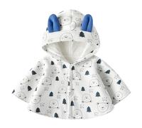 De feuilles Cape Poncho à Capuche de Noël Bébé Nouveau-né Unisexe Manteau Hiver à Capuchon Animal Mignon Doublure Polaire Imprimé Dessin-Animé