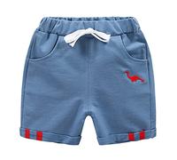 De feuilles Chic-Chic Short Bébé Garçon Enfant Shorty Pantalon Court Taille Haute Casual Mignon Souple Chic Mode Eté (4-5 Ans, Bleu-3)
