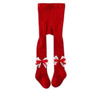De feuilles Lot de 4 Collant Legging Tricoté Bébé Enfant Fille Chic Chaussette Collant Hiver Imprimé 3D Mignon Thème de Noël