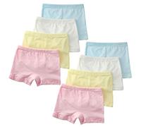 De feuilles Lot de 4 Shorty Boxer Bébé Fille Fillette Enfant Culotte sous-Vêtement en Coton Doux Mignon Uni
