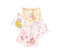 De feuilles Lot de 5 Shorty Boxer Bébé Fille Fillette Uni en Coton Doux Super et Confortable Enfnant(Modèle A,3-4 ans(110/M))