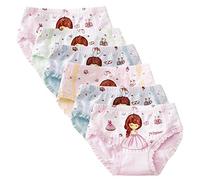 De feuilles Lot de 6 Shorty Boxer Bébé Fille Fillette Uni en Coton Doux Super et Confortable Enfnant(Modèle A,5-6 ans(120/L))