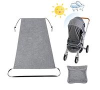 De feuilles Pare-soleil Poussette Bébé Universelle Anti-UV Coupe-Vent pour Nacelle Landau Couffin Réglable avec Sac de Rangement (Gris)