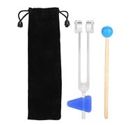 de Fin d'année Diapason, Diapason en Alliage d'aluminium 136,1 Hz 9,1 x 1,6 Pouces Kit d'instruments en Argent Basse fréquence avec maillet et Triangles en Silicone