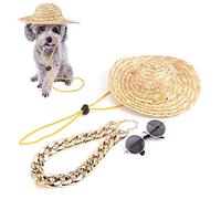de Fin d'année Lunettes pour Animaux de Compagnie rétro Collier de Chapeau de Paille, Collier pour Animaux de Compagnie, Animaux de Compagnie de Chat Three-Piece Suit