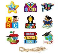 de fin d'année pour l'école maternelle 9 étiquettes Diplôme - Décoration créative avec cordon pour fête de fin d'année en classe maternelle