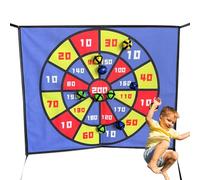 De Fléchettes, Jeu De Fléchettes 60x50 cm Avec Cibles, Activité Sportive Ludique Familiale Avec 10 Balles Collantes Pour Jardin Et Intérieur