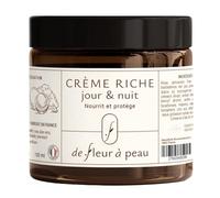 De Fleur à Peau - Crème riche jour & nuit - Riche en karité et huile d'amande douce | Ingrédients purs, composition naturelle et 100% active - Formulé et fabriqué en France - 100 ml