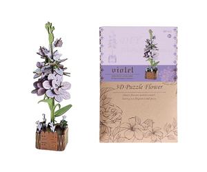 De Flores - Ensemble de Construction de Fleurs 3D 24,4 x 16,5 x 1 cm | Flore en Bois | Kits de modèles de Fleurs artificielles, kit de Bricolage pour Adultes, décoration