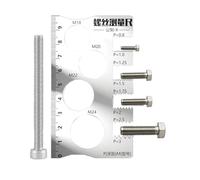 de gabarit de vis - Testeur de filetage - Testeur de taille de filetage de boulon - Jauge d'identification de vis - Jauge de mesure portable antidérapante pour filetage de vis dans l'artisanat