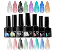 de gel perlé, gel de vernis à ongles perlé | 8 pièces de vernis à ongles chatoyant professionnel 7,5 ml - Fournitures de manucure pour les amateurs de débutants