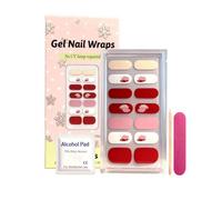 de Gel pour Ongles,14 Autocollants Adhésifs,Application et Retrait Faciles Sans Lampe, Inclus Lime et Bâtonnet en Bois - Manucure Maison Brillante Idéale Femme DIY Décorations Festives
