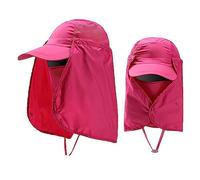 De Gendarme en Bois pour de Soleil en Plein pêche randonnée Casquettes avec Couverture de Cou Visage 50 + Accessoires de vêtements de Sport en Plein Jaune Enfant (Hot Pink, One Size)