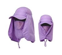 De Gendarme en Bois pour de Soleil en Plein pêche randonnée Casquettes avec Couverture de Cou Visage 50 + Accessoires de vêtements de Sport en Plein Jaune Enfant (Purple, One Size)
