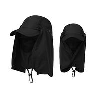 De Gendarme en Bois pour de Soleil en Plein pêche randonnée Casquettes avec Couverture de Cou Visage 50 + Accessoires de vêtements de Sport en Plein Jaune Enfant (Black, One Size)