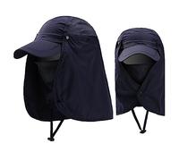 De Gendarme en Bois pour de Soleil en Plein pêche randonnée Casquettes avec Couverture de Cou Visage 50 + Accessoires de vêtements de Sport en Plein Jaune Enfant (Navy, One Size)