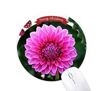 de grandes fleurs magnifiques roses feuilles vertes tapis de souris en caoutchouc de sapin de noël