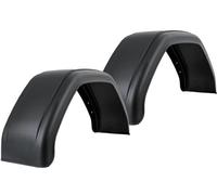 DE HAAN Kit de deux garde-boue simples 15 à 16 pouces en plastique pour remorque 800 x 240 mm passage de roue avec trous comme protection anti-boue véhicule utilitaire