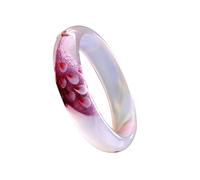 de Jade Blanc pour Femmes Bonne Chance Glace Jade bracele Mouche Vintage du Conception de Jade en Pierre Noël (Femmes Jade bangle113, 60-61 mm)