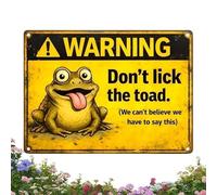 de jardin humoristique en métal avec inscription « Don't Lick the Toad » - Décoration murale de style maison de campagne - Décoration extérieure amusante pour serre, terrasse, potager, parterre