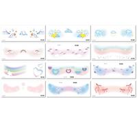 De Jolis Autocollants De Tatouages Éphémères En Forme De Papillon Et De Cœur Pour Un Look Frais Et Naturel, Parfaits Pour Un Maquillage Avec Du Blush. 6x15.8cm