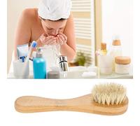 de Juillet Brosse de nettoyage de visage pour l'exfoliation faciale, outil en bois de brosse de nettoyage de peau de brosse de visage de poignée en bois