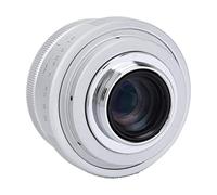 de Juillet Cuque Objectif 25mm F1.8, Objectif Grand Angle en Alliage d'aluminium électronique Domestique, Petite Taille et Durable Portable pour caméra NEX intérieure(Silver)