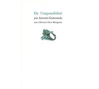 De l’impossibilité - Antonio Gamoneda - Fata Morgana - broché - Poésie