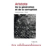 De la génération et de la corruption - Aristote - Vrin - Poche - Livre