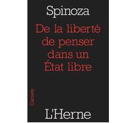 De la liberte de penser dans un etat libre - Baruch Spinoza - L'herne - broché - Essai
