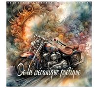 De la mécanique poétique (Calendrier mural carré 2026 30x30 cm) Calendrier double avec une page pour vos prises de notes: L'union de la technologie et de la nature générée par l'IA.