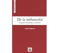 De la mélancolie