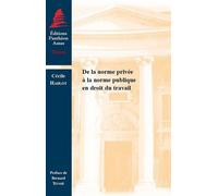 De la norme privée à la norme publique en droit du travail Prix andré isoré de la chancellerie des universités de parisprix de thèse de l'u - Cécile Hablot - Panthéon-Assas - broché - Etude
