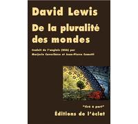 De la pluralite des mondes - David Lewis - Eclat Eds De L' - broché - Essai