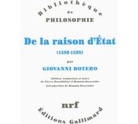 Giovanni Botero – De la raison d'État (1589-1598) – Broché