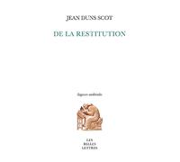 De la restitution: La pensée juridico-politique et juridico-économique de Duns Scot