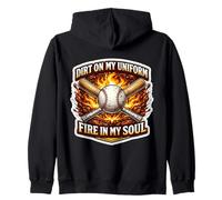 De la saleté de Baseball sur Mon Uniforme Fire in My Soul Player Lover Fan Sweat à Capuche