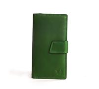 DE LAMASSU Amara - Portefeuille pour femme en cuir véritable - Protection RFID, 27 emplacements pour cartes, compartiment SIM, compartiments à billets et pièces de monnaie, design vintage, emballage