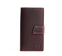 DE LAMASSU Amara - Portefeuille pour femme en cuir véritable - Protection RFID, 27 emplacements pour cartes, compartiment SIM, compartiments à billets et pièces de monnaie, design vintage, emballage