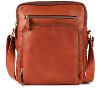 DE LAMASSU Elias BE-SB-13 Sac à bandoulière unisexe en cuir véritable 28 × 24 × 8 cm Léger (700 g) - Coffret cadeau - Business & quotidien - Pour homme et femme, cognac
