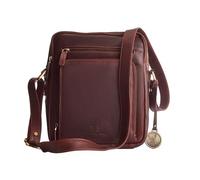 DE LAMASSU Elias BE-SB-13 Sac à bandoulière unisexe en cuir véritable 28 × 24 × 8 cm Léger (700 g) - Coffret cadeau - Business & quotidien - Pour homme et femme, marron